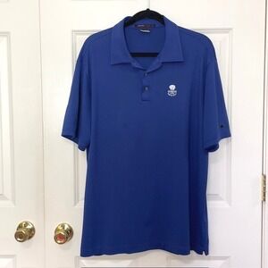 Nike‎ Tiger Woods Collection Golf Polo Shirt Men's Large Blue Dri-Fit